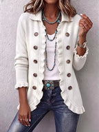 P|H - Ruffle Trim Button Cardigan for Women Gloria