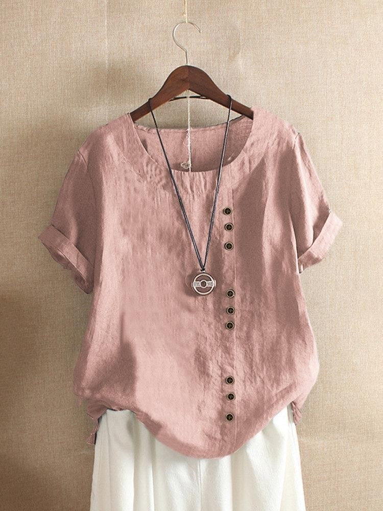 P|H - Breezy Button-Front Blouse Bianca