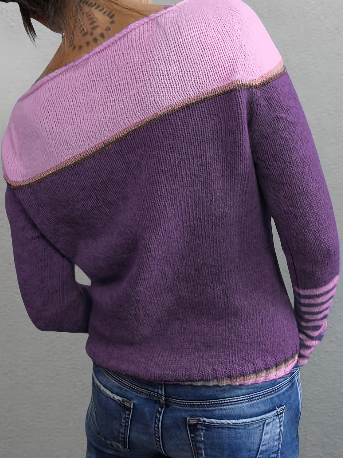 P|H - Colorblock Boat Neck Sweater Pamela