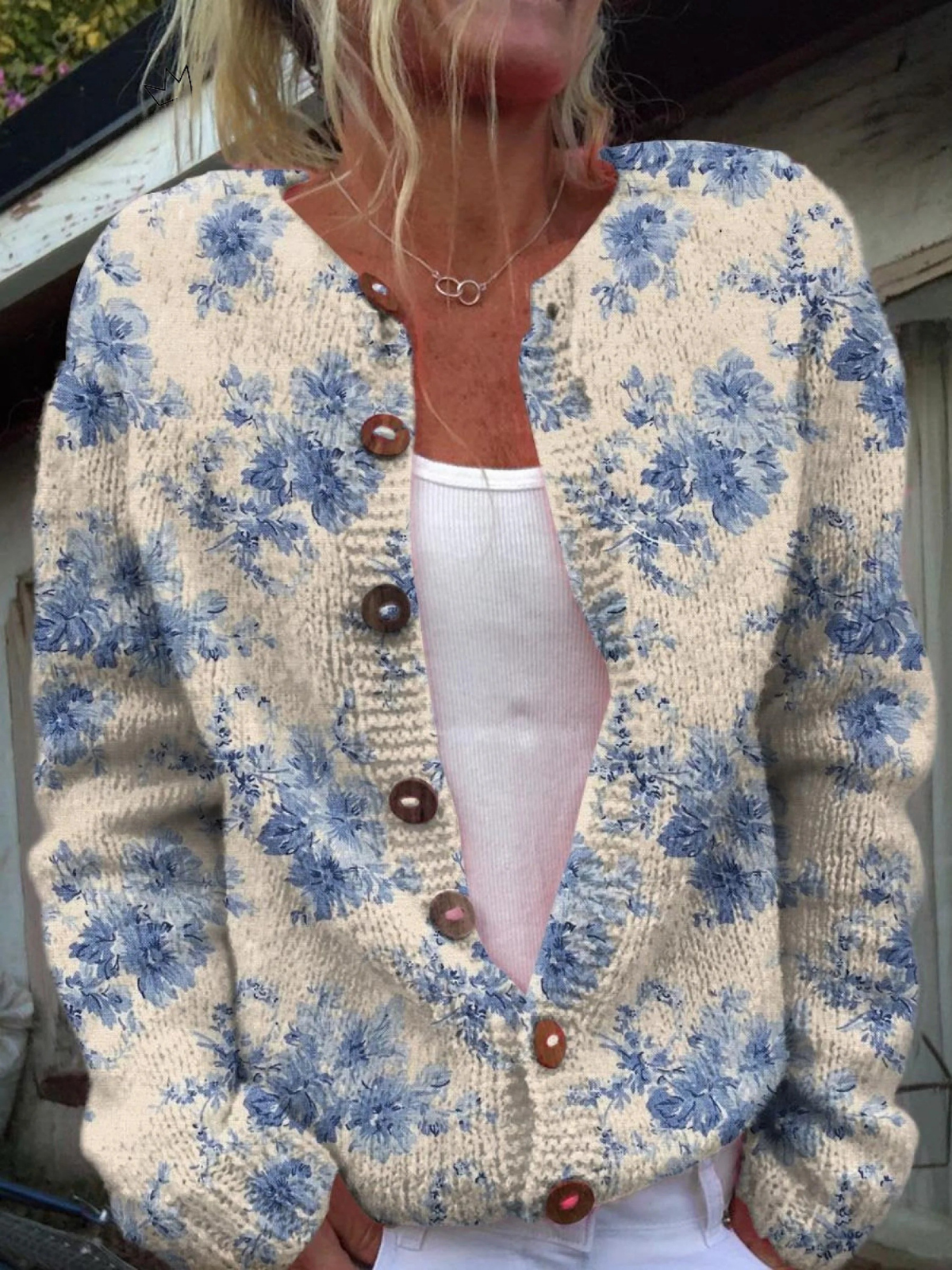 P|H - Blue Blossom Knit Cardigan Sandra