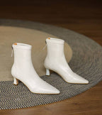 P|H - Elegant Heel Leather Ankle Boots Heather