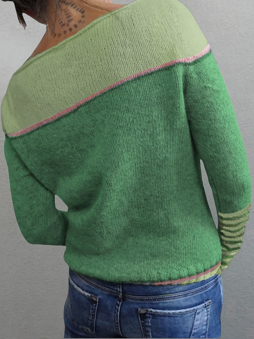P|H - Colorblock Boat Neck Sweater Pamela