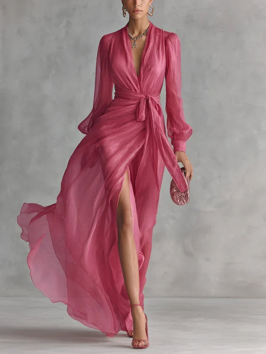 P|H - Wrap Front Chiffon Maxi Dress Patricia