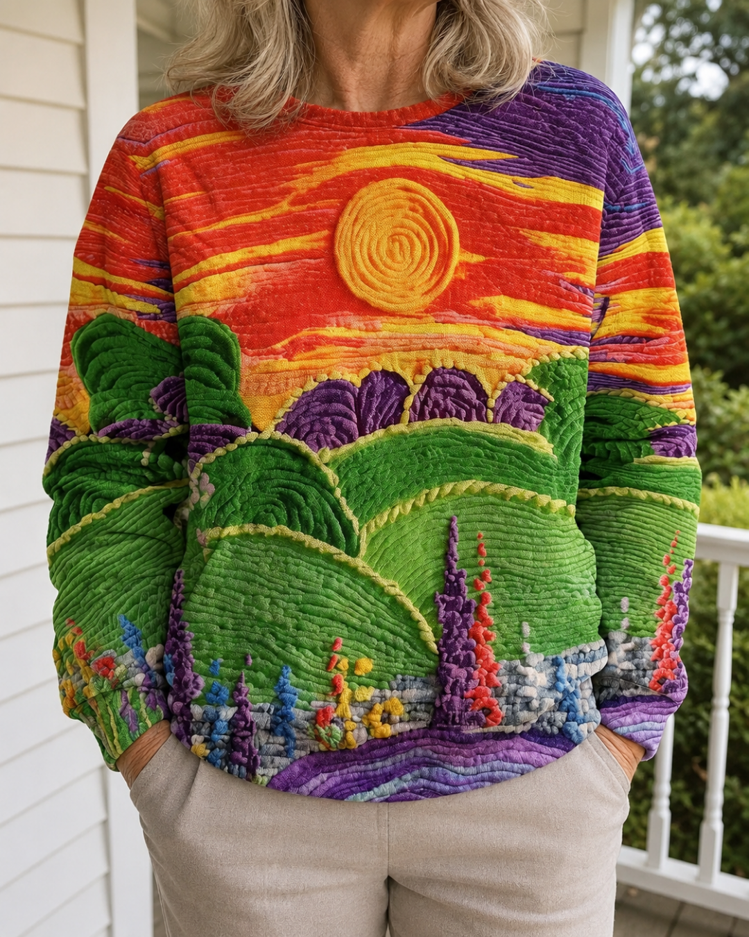 P|H - Sunset Landscape Print Sweater Margaret