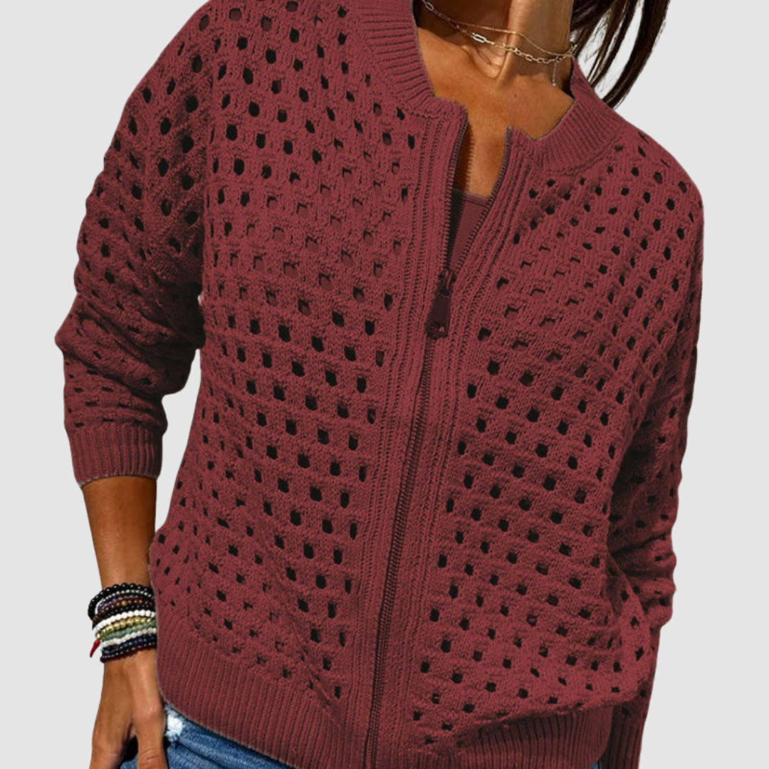 P|H - Open-Knit Zip Cardigan Nancy