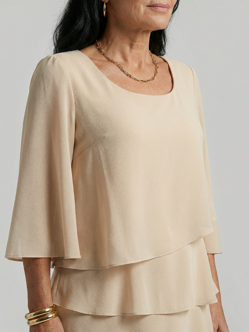 P|H - Flared Sleeve Knee-Length Dress Della