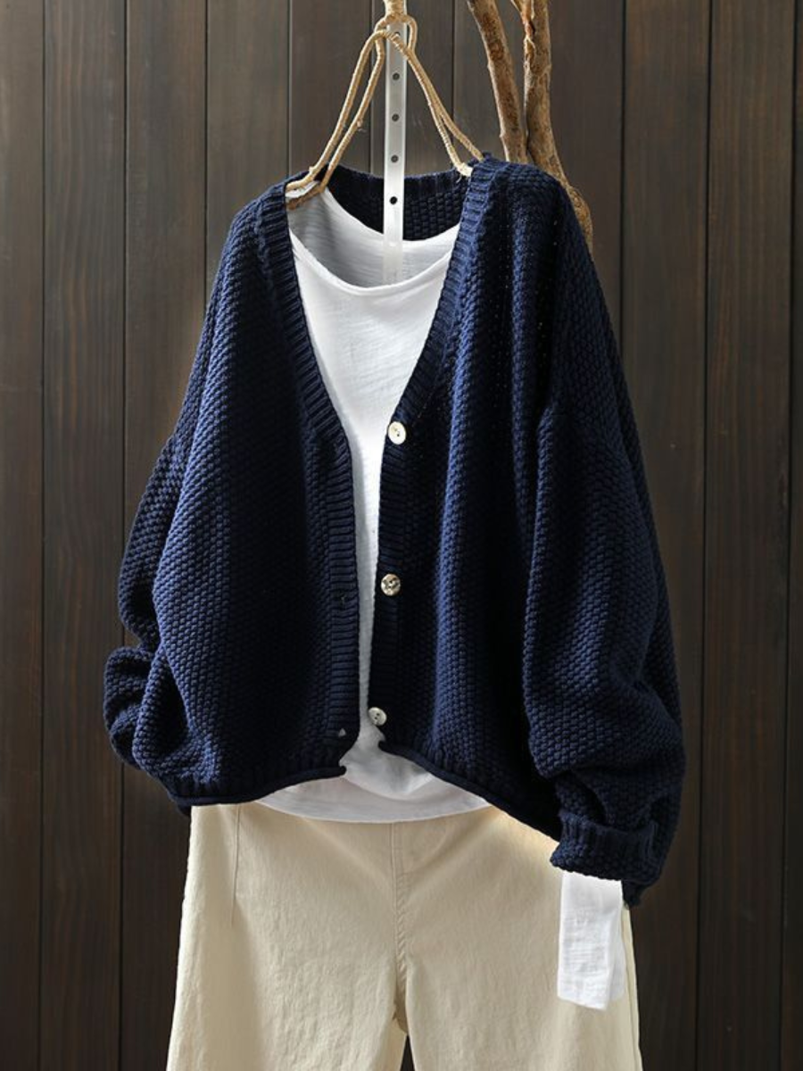 P|H - Chunky V-Neck Knit Cardigan Helen