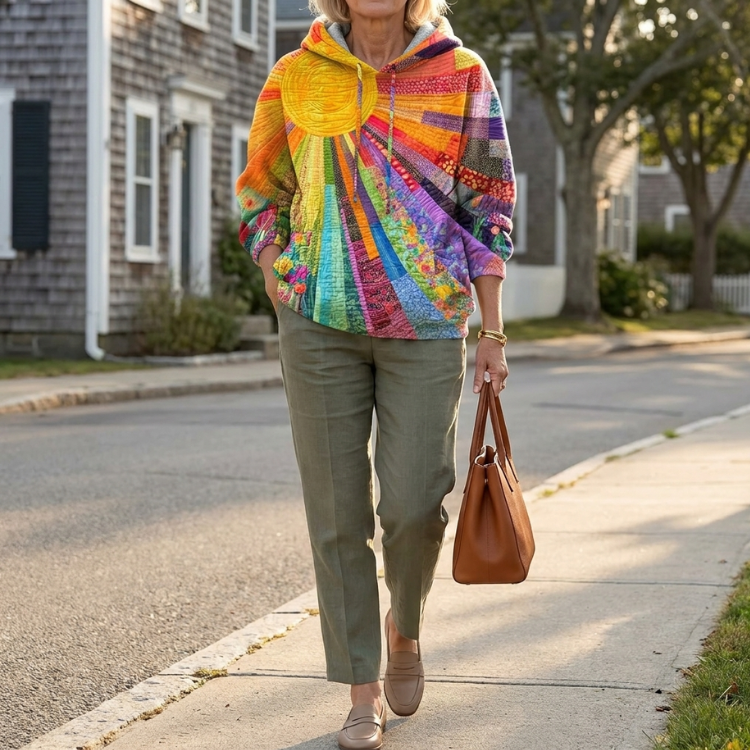 P|H - Quilted Sunburst Patchwork Hoodie Cynthia