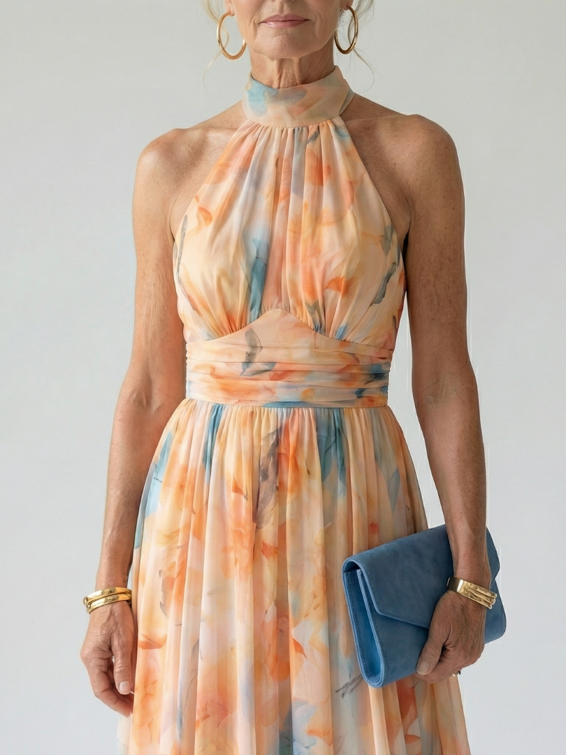 P|H - Soft Halter Midi Dress Sophia