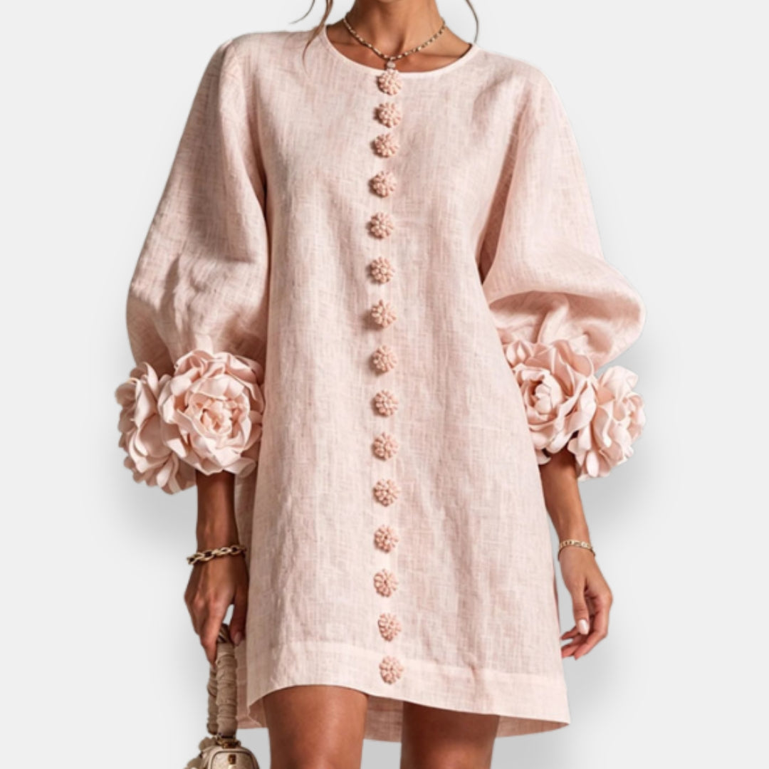 P|H - Flower Cuff Button Shirt Dress Catherine