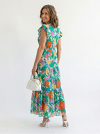 P|H - Flared Floral Midi Dress Lila