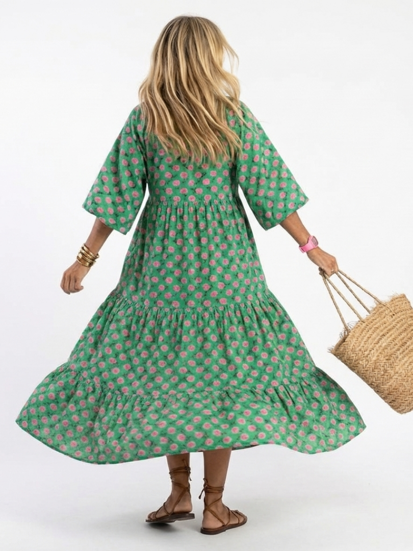 P|H - Floral Print Midi Dress Fiora