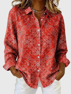 P|H - Paisley Print Button-Up Blouse for Women Pamela