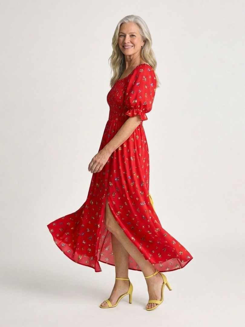 P|H - Puff Sleeve Midi Dress Delphine