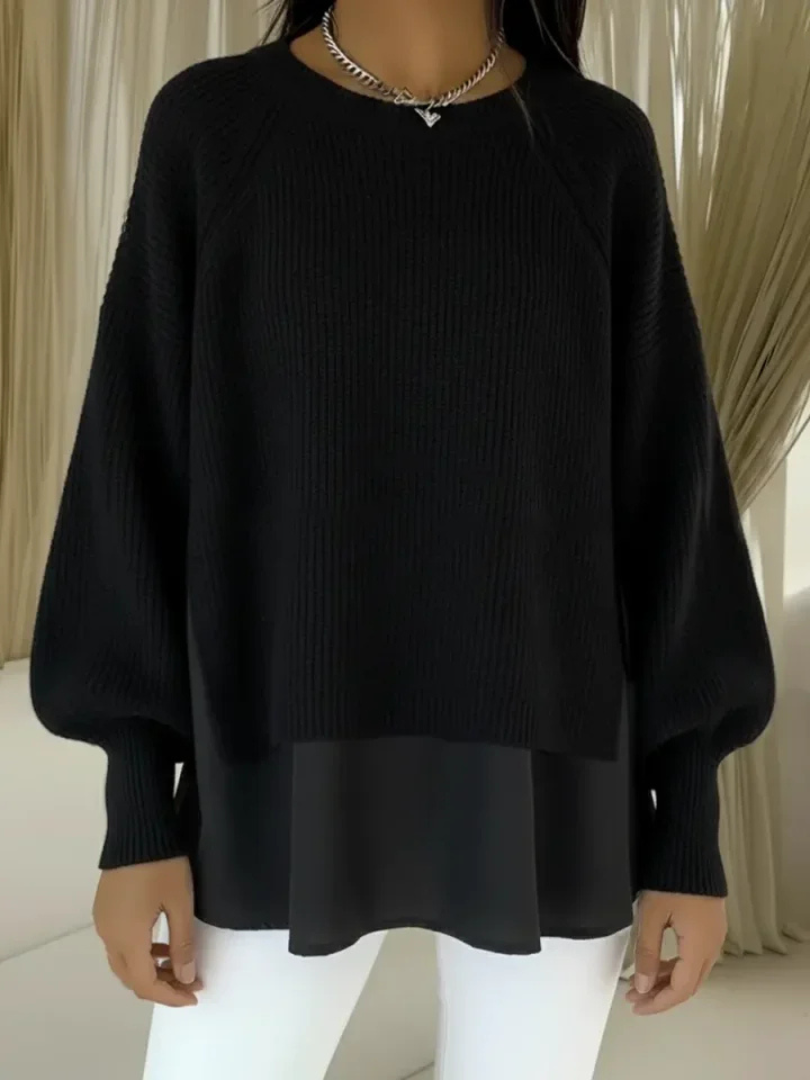 P|H - Layered Look Ribbed Knit Sweater Brenda