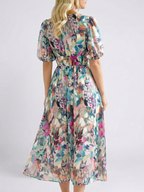 P|H - Waist Detail Floral Midi Dress Eulalie