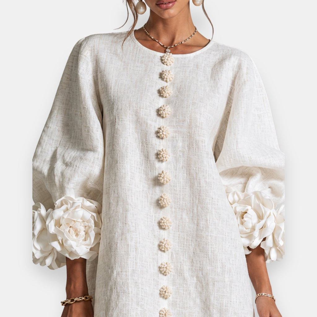 P|H - Flower Cuff Button Shirt Dress Catherine