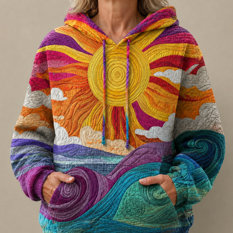 P|H - Quilted Sun And Wave Hoodie Brenda