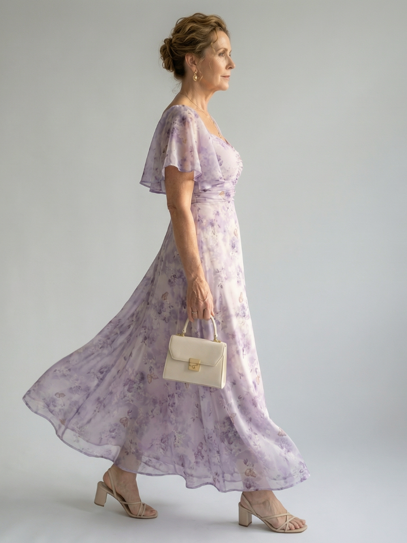 P|H - Flutter Sleeve Midi Dress Audrey