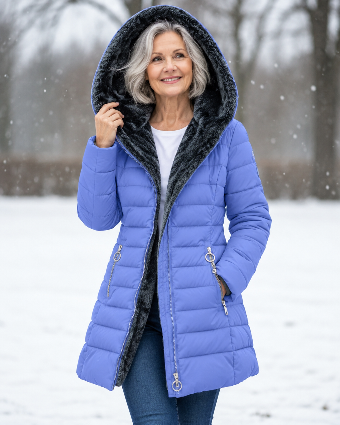 P|H - Faux Fur Hooded Puffer Coat Judith