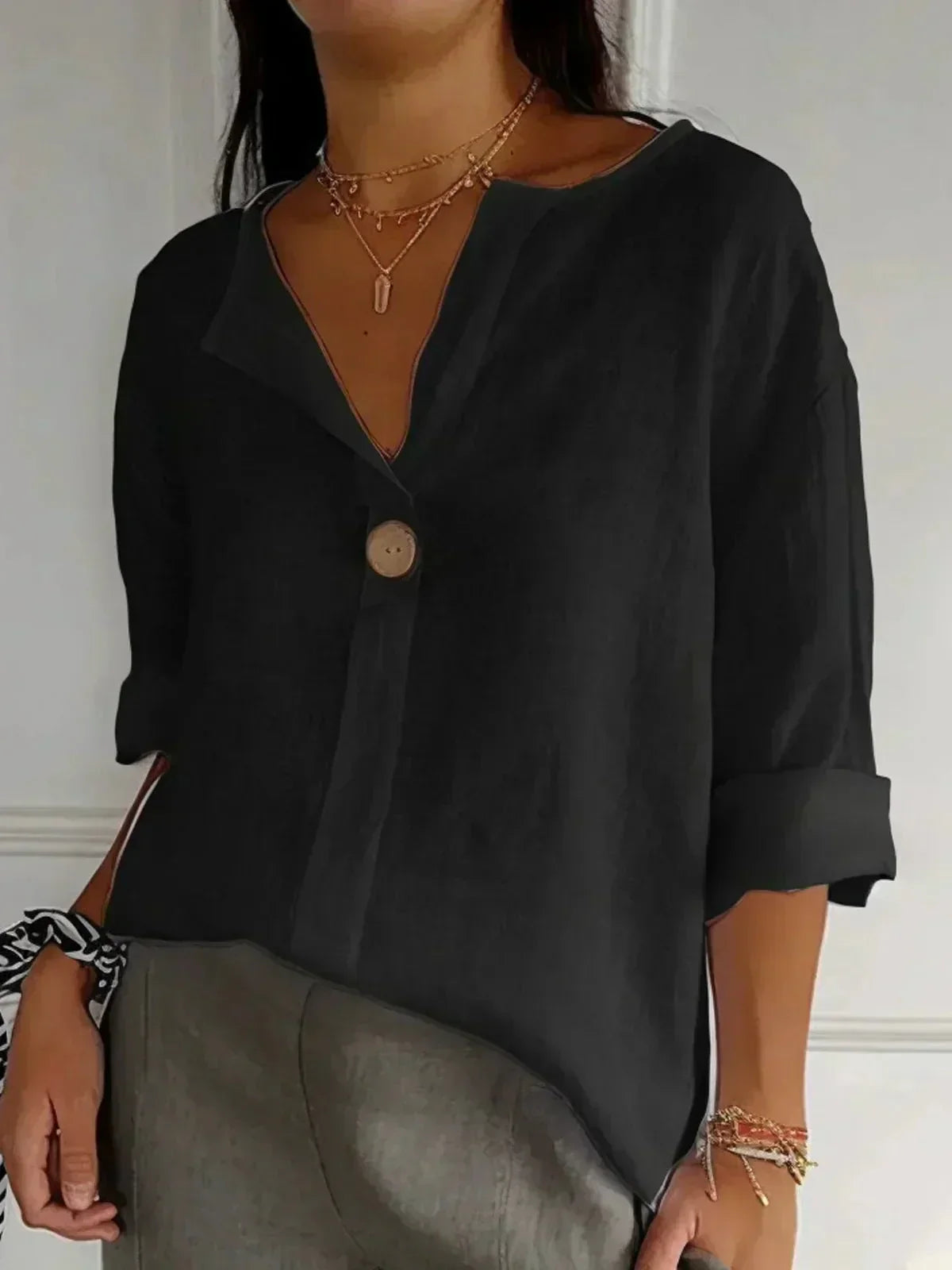 P|H - Relaxed V-Neck Blouse Helen