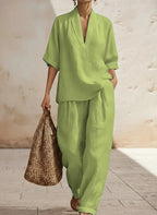 P|H - Effortless Linen Two-Piece Set Lilly