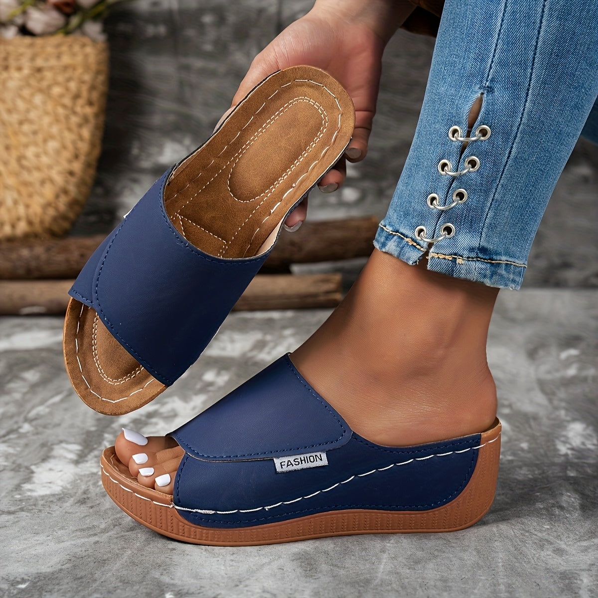 P|H - Orthopedic Wedge Slide Sandals Ruth