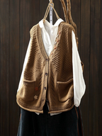 P|H - Pocketed Knit Button Vest Nancy