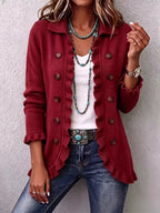 P|H - Ruffle Trim Button Cardigan for Women Gloria