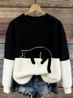 P|H - Cozy Cat Print Sweater Patricia
