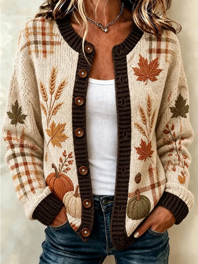 P|H - Autumn Harvest Print Cardigan Cynthia