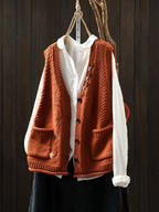 P|H - Pocketed Knit Button Vest Nancy