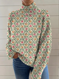 P|H - Ditsy Rose Knit Turtleneck Deborah