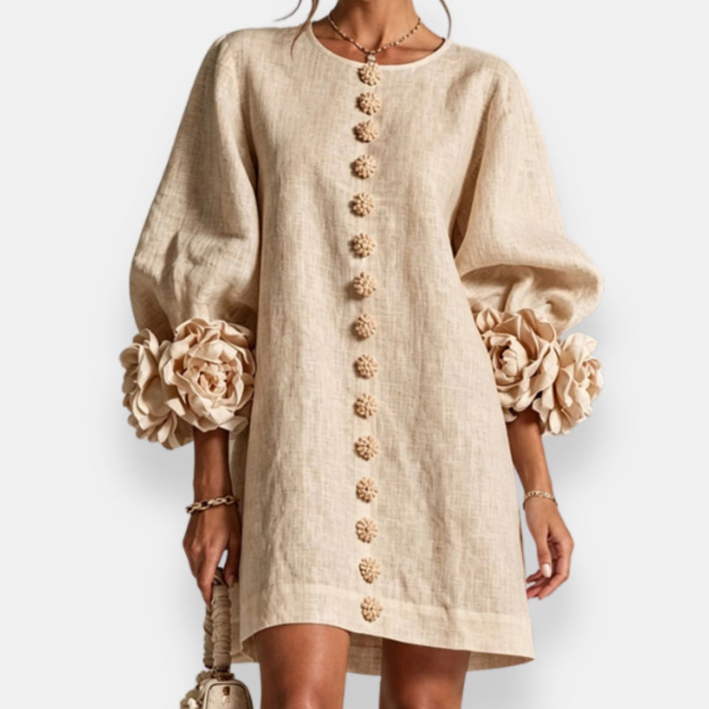 P|H - Flower Cuff Button Shirt Dress Catherine
