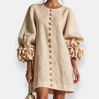 P|H - Flower Cuff Button Shirt Dress Catherine
