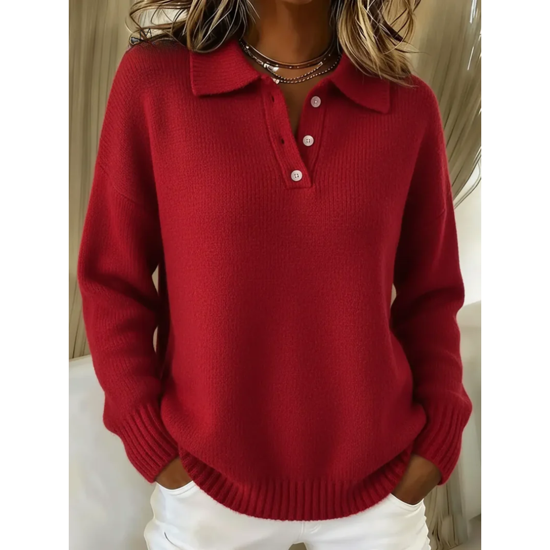 P|H - Soft Polo Collar Comfort Sweater Deborah