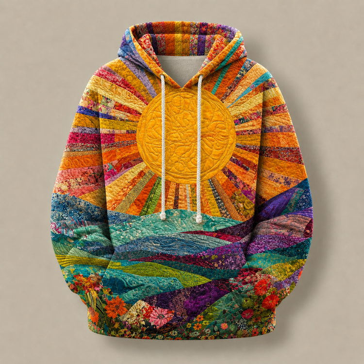 P|H - Quilted Sunrise Meadow Hoodie Donna