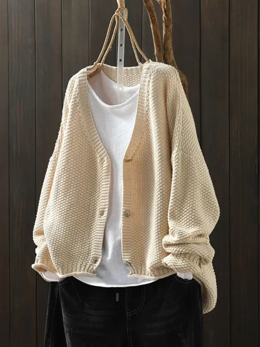 P|H - Chunky V-Neck Knit Cardigan Helen