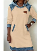 P|H - Denim Trim Hooded Dress for Women Deborah