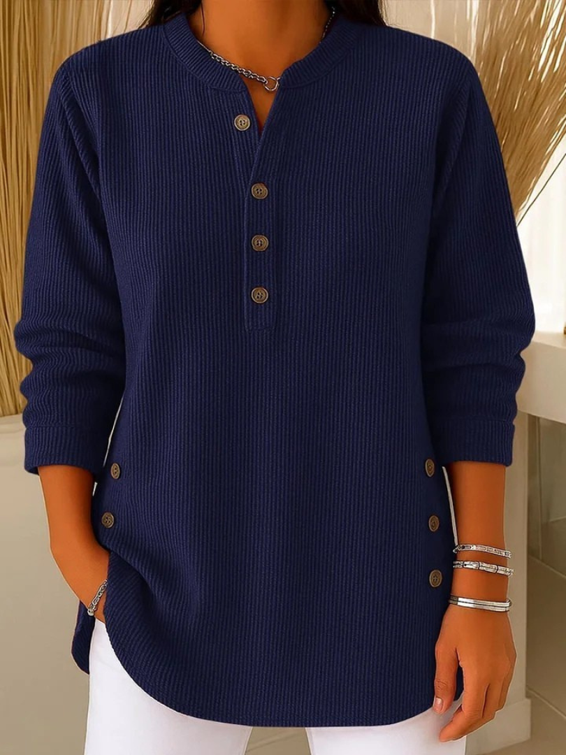 P|H - Ribbed Button Henley Tunic Carol