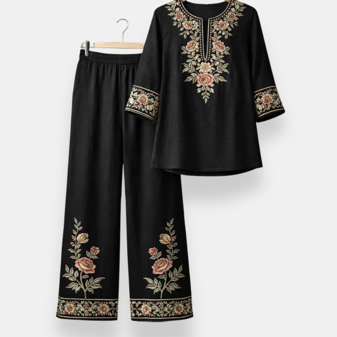 P|H - Embroidered Tunic And Pants Set Susan