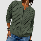 P|H - Open-Knit Zip Cardigan Nancy