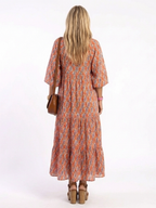 P|H - Geometric Beige Midi Dress Amara