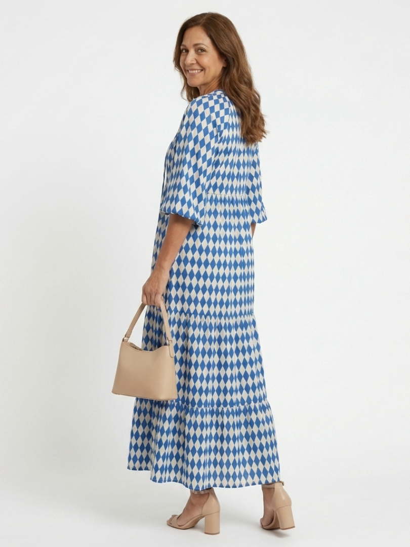 P|H - Diamond Print Midi Dress Elodie