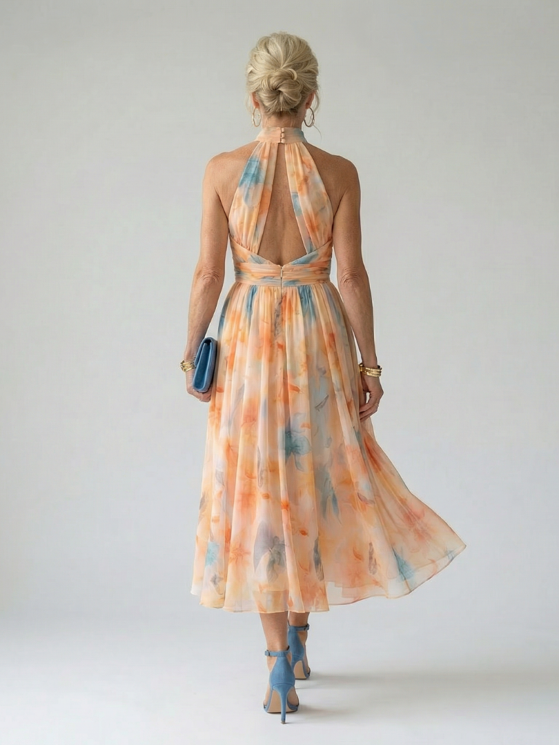 P|H - Soft Halter Midi Dress Sophia