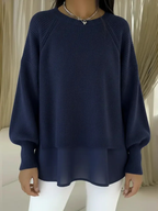 P|H - Layered Look Ribbed Knit Sweater Brenda