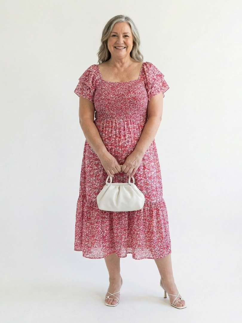 P|H - Off-Shoulder Floral Midi Dress Odette