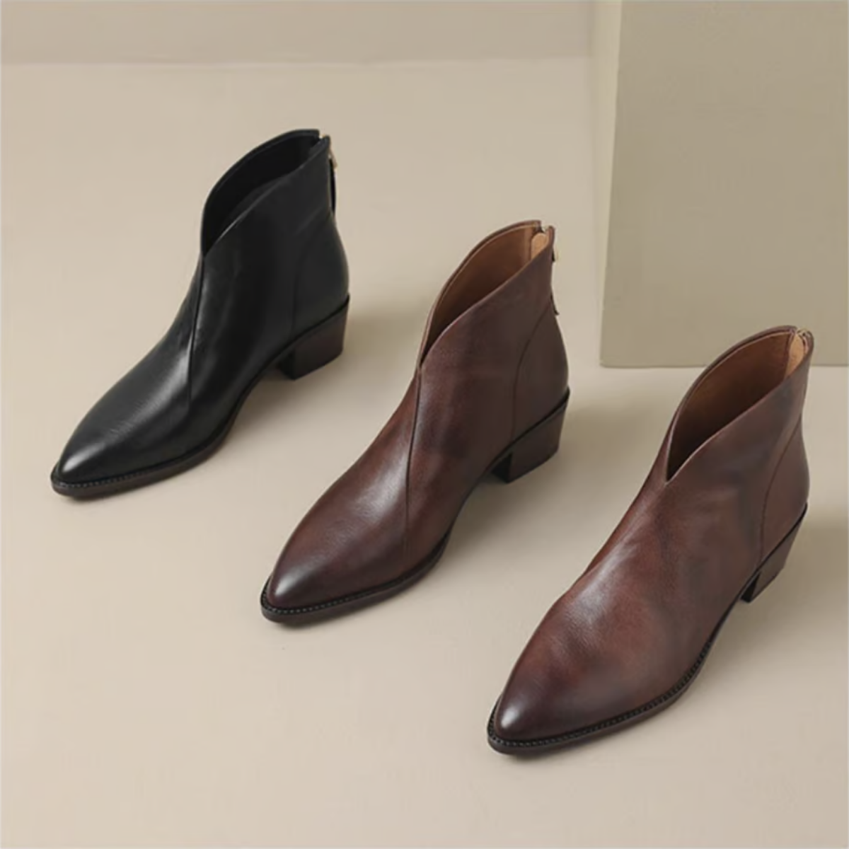 P|H - Elegant Leather Ankle Boots Natalie