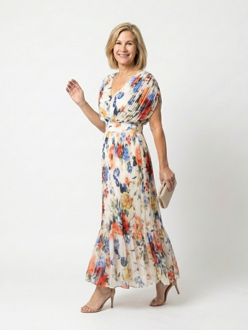 P|H - Pleated Floral Midi Dress Savannah