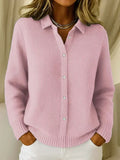 P|H - Textured Knit Button-Up Cardigan Rose
